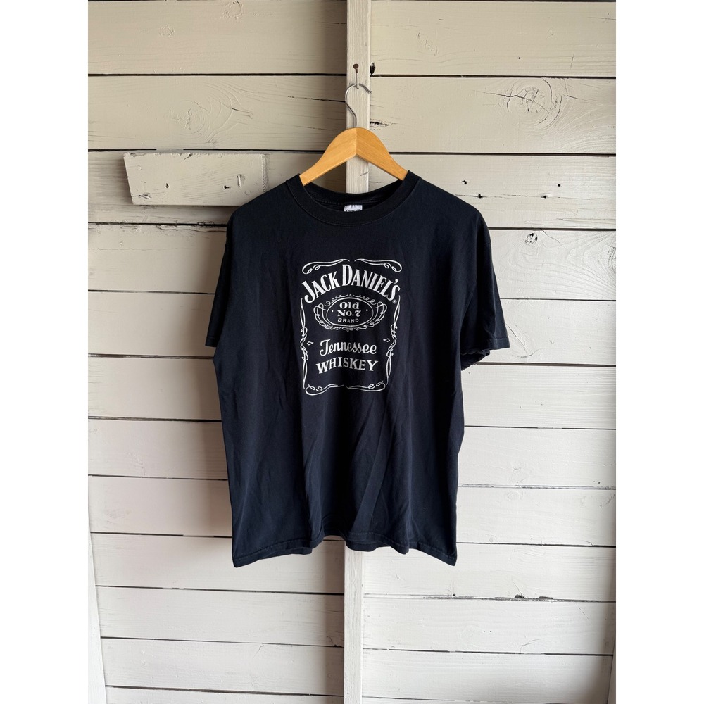 Jack Daniel's Tennessee Whiskey Graphic T-Shirt Mens Large Black Anvil Cotton